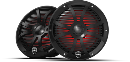 REVO 8 SW-B V3 | REVO Series 8-inch High-Output Component Style Coaxial Speakers w/ SW-Black RGB Grilles