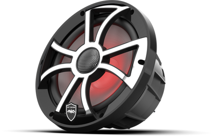 REVO 8 XS-B-SS V3 | REVO Series 8-inch High-Output Component Style Coaxial Speakers w/ XS-Black-Stainless Steel RGB Grilles