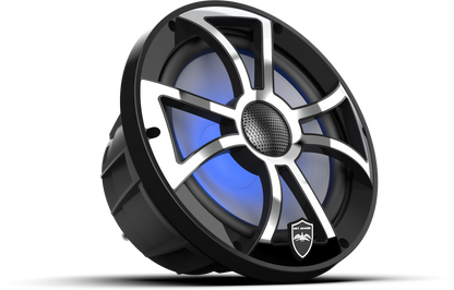 REVO 8 XS-B-SS V3 | REVO Series 8-inch High-Output Component Style Coaxial Speakers w/ XS-Black-Stainless Steel RGB Grilles