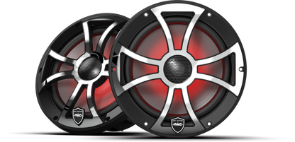 REVO 8 XS-B-SS V3 | REVO Series 8-inch High-Output Component Style Coaxial Speakers w/ XS-Black-Stainless Steel RGB Grilles
