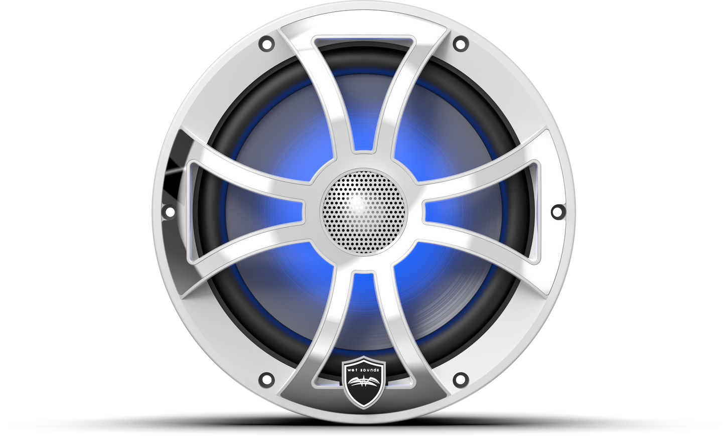 REVO 8 XS-W-SS V3 | REVO Series 8-inch High-Output Component Style Coaxial Speakers w/ XS-White-Stainless Steel RGB Grilles