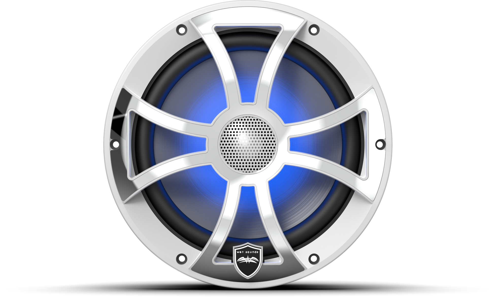 REVO 8 XS-W-SS V3 | REVO Series 8-inch High-Output Component Style Coaxial Speakers w/ XS-White-Stainless Steel RGB Grilles
