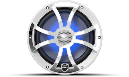 REVO 8 XS-W-SS V3 | REVO Series 8-inch High-Output Component Style Coaxial Speakers w/ XS-White-Stainless Steel RGB Grilles