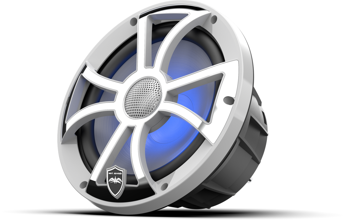 REVO 8 XS-W-SS V3 | REVO Series 8-inch High-Output Component Style Coaxial Speakers w/ XS-White-Stainless Steel RGB Grilles