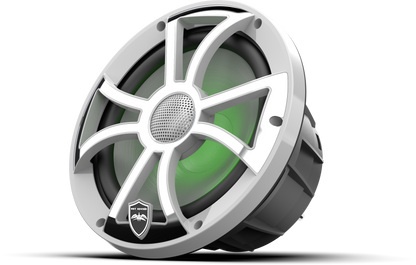 REVO 8 XS-W-SS V3 | REVO Series 8-inch High-Output Component Style Coaxial Speakers w/ XS-White-Stainless Steel RGB Grilles