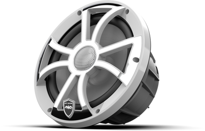 REVO 8 XS-W-SS V3 | REVO Series 8-inch High-Output Component Style Coaxial Speakers w/ XS-White-Stainless Steel RGB Grilles