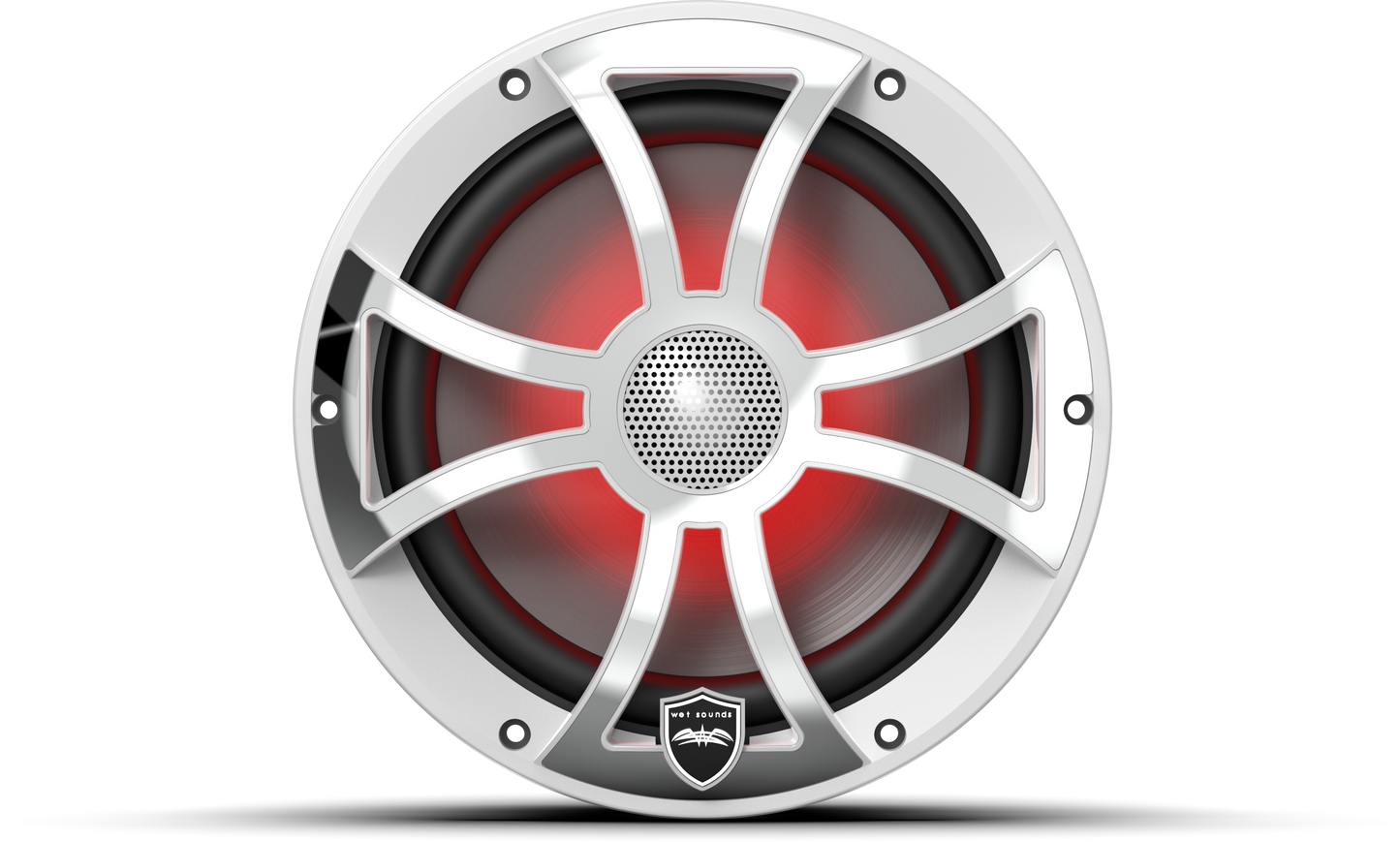 REVO 8 XS-W-SS V3 | REVO Series 8-inch High-Output Component Style Coaxial Speakers w/ XS-White-Stainless Steel RGB Grilles