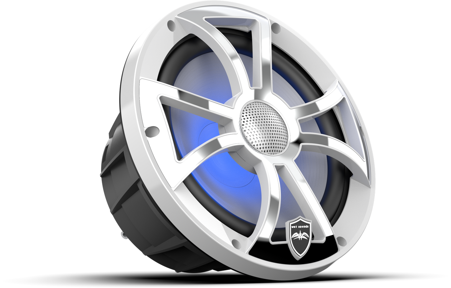 REVO 8 XS-W-SS V3 | REVO Series 8-inch High-Output Component Style Coaxial Speakers w/ XS-White-Stainless Steel RGB Grilles