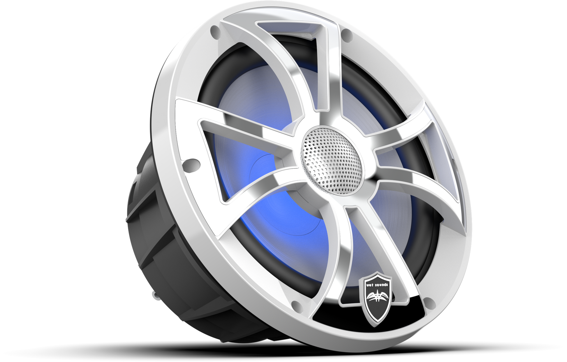 REVO 8 XS-W-SS V3 | REVO Series 8-inch High-Output Component Style Coaxial Speakers w/ XS-White-Stainless Steel RGB Grilles