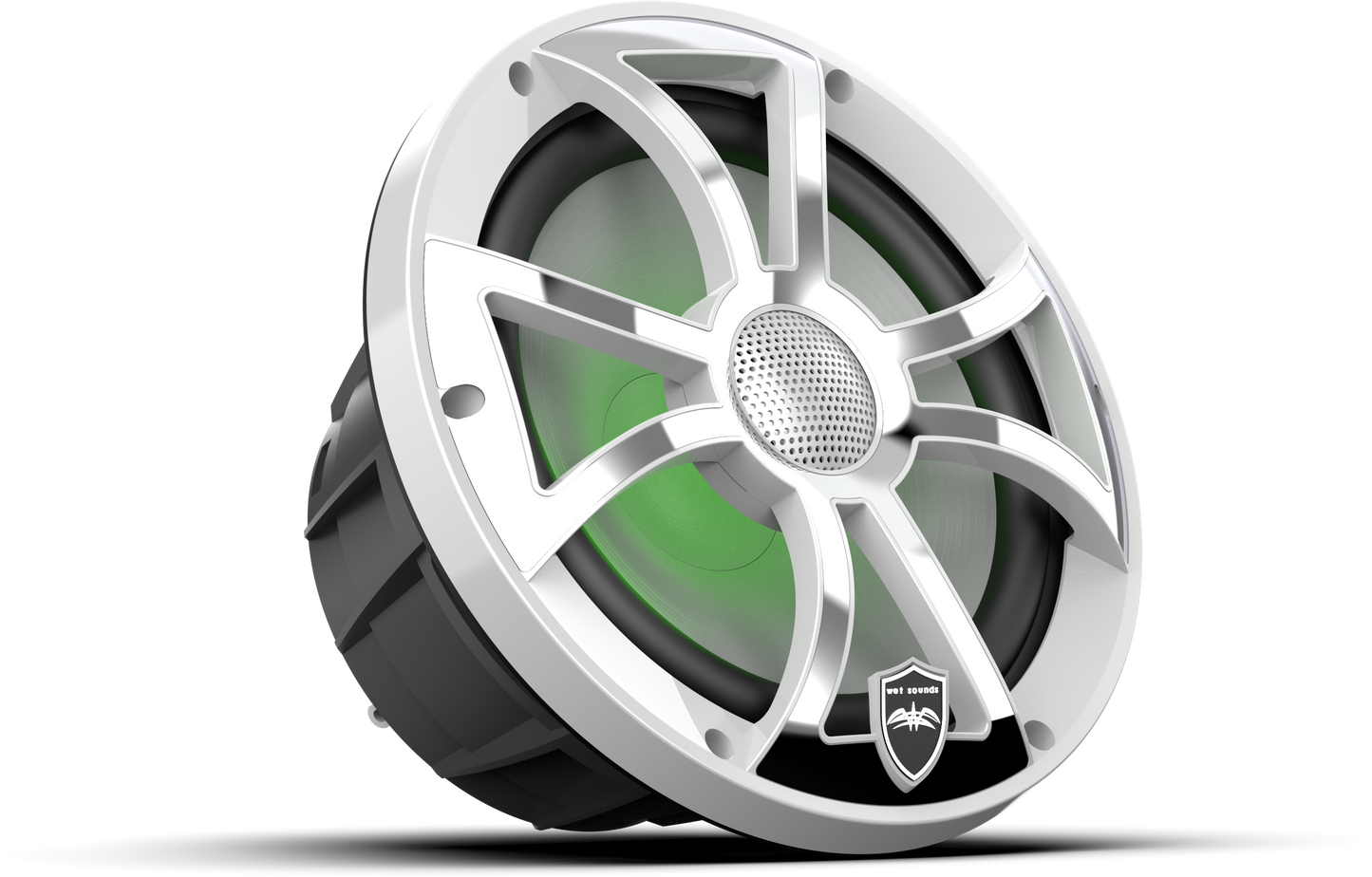 REVO 8 XS-W-SS V3 | REVO Series 8-inch High-Output Component Style Coaxial Speakers w/ XS-White-Stainless Steel RGB Grilles