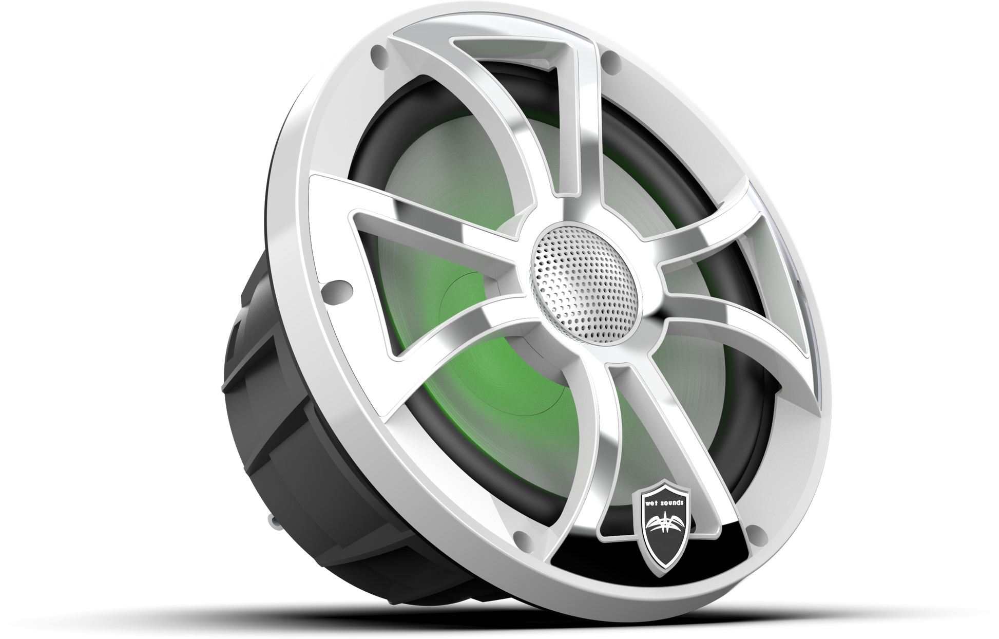 REVO 8 XS-W-SS V3 | REVO Series 8-inch High-Output Component Style Coaxial Speakers w/ XS-White-Stainless Steel RGB Grilles