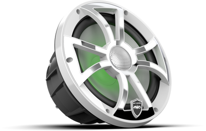 REVO 8 XS-W-SS V3 | REVO Series 8-inch High-Output Component Style Coaxial Speakers w/ XS-White-Stainless Steel RGB Grilles