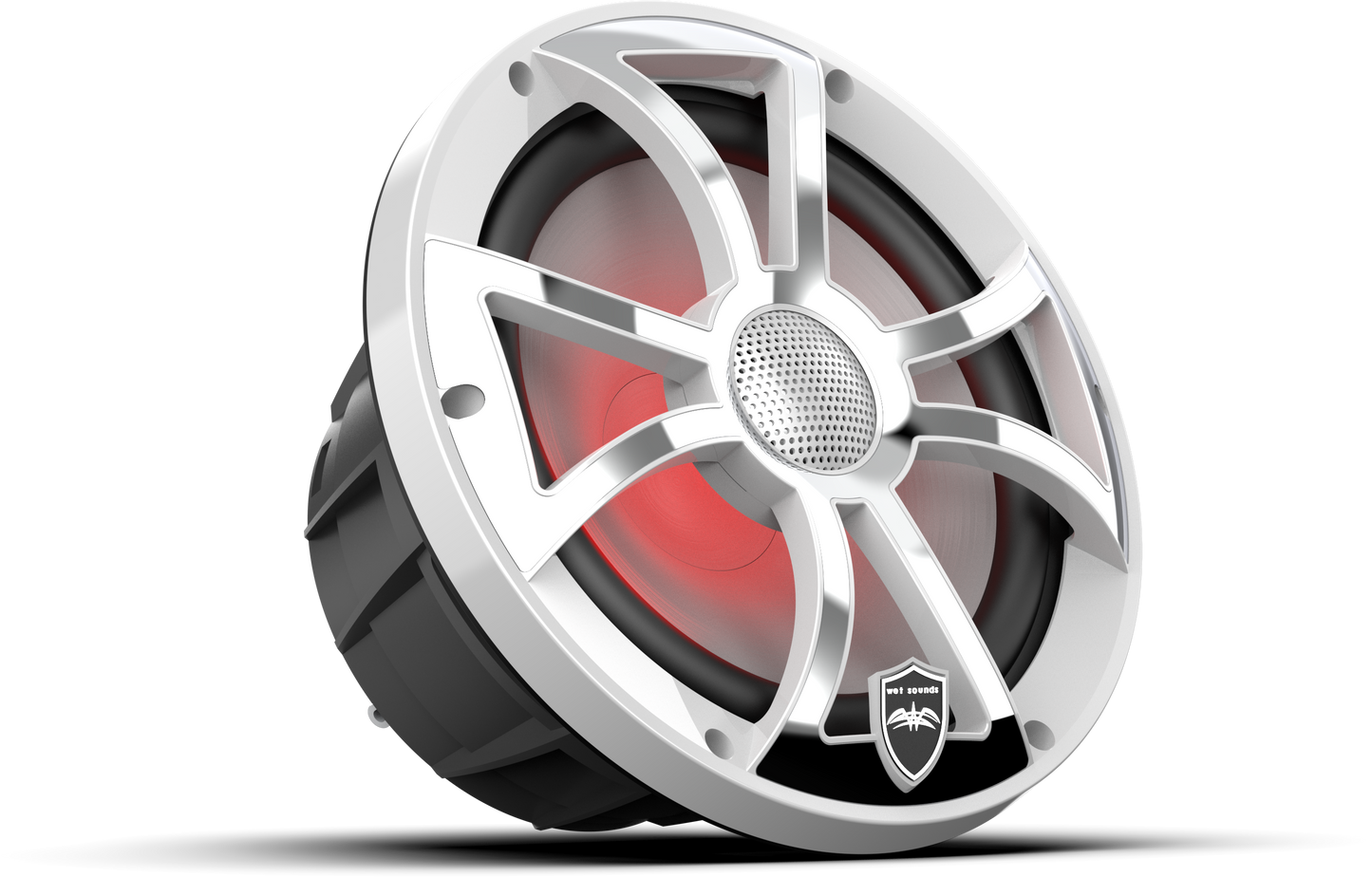 REVO 8 XS-W-SS V3 | REVO Series 8-inch High-Output Component Style Coaxial Speakers w/ XS-White-Stainless Steel RGB Grilles