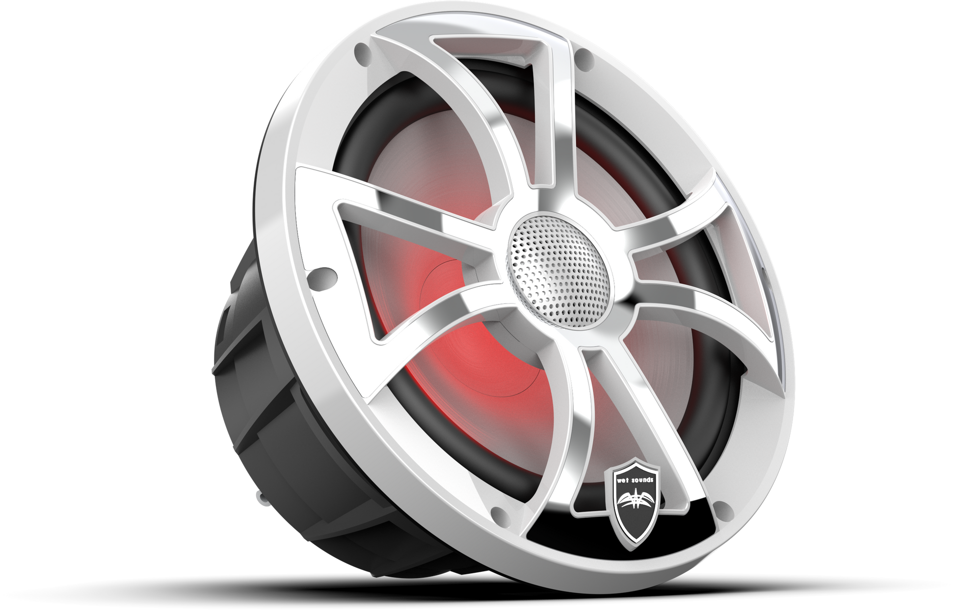REVO 8 XS-W-SS V3 | REVO Series 8-inch High-Output Component Style Coaxial Speakers w/ XS-White-Stainless Steel RGB Grilles