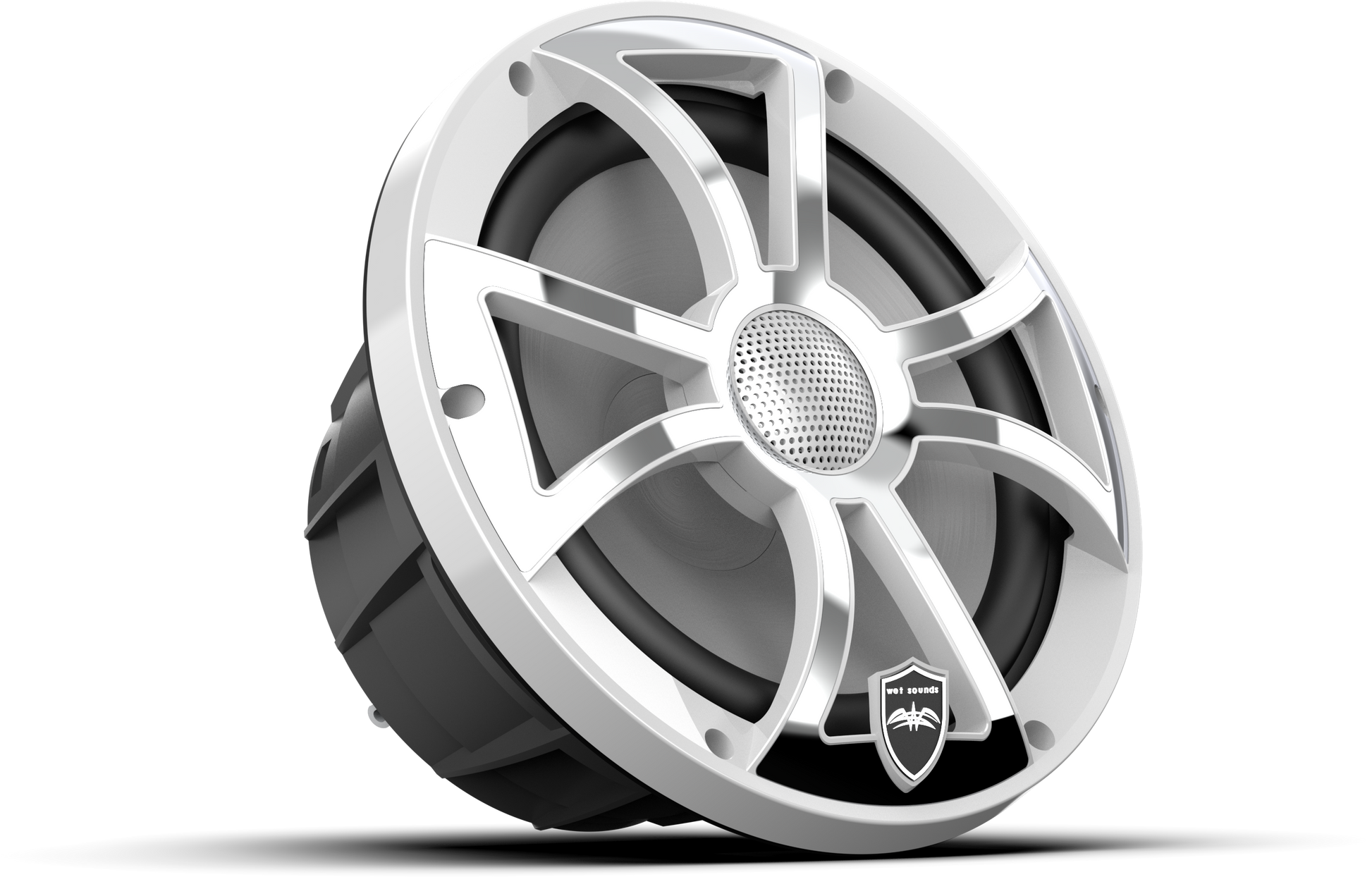 REVO 8 XS-W-SS V3 | REVO Series 8-inch High-Output Component Style Coaxial Speakers w/ XS-White-Stainless Steel RGB Grilles