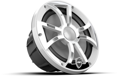 REVO 8 XS-W-SS V3 | REVO Series 8-inch High-Output Component Style Coaxial Speakers w/ XS-White-Stainless Steel RGB Grilles
