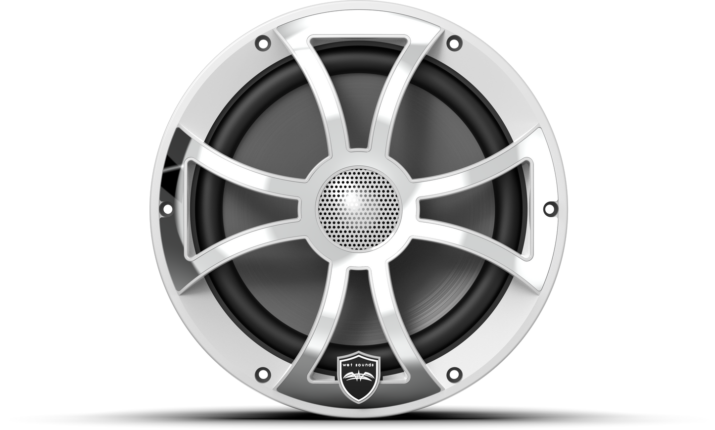REVO 8 XS-W-SS V3 | REVO Series 8-inch High-Output Component Style Coaxial Speakers w/ XS-White-Stainless Steel RGB Grilles