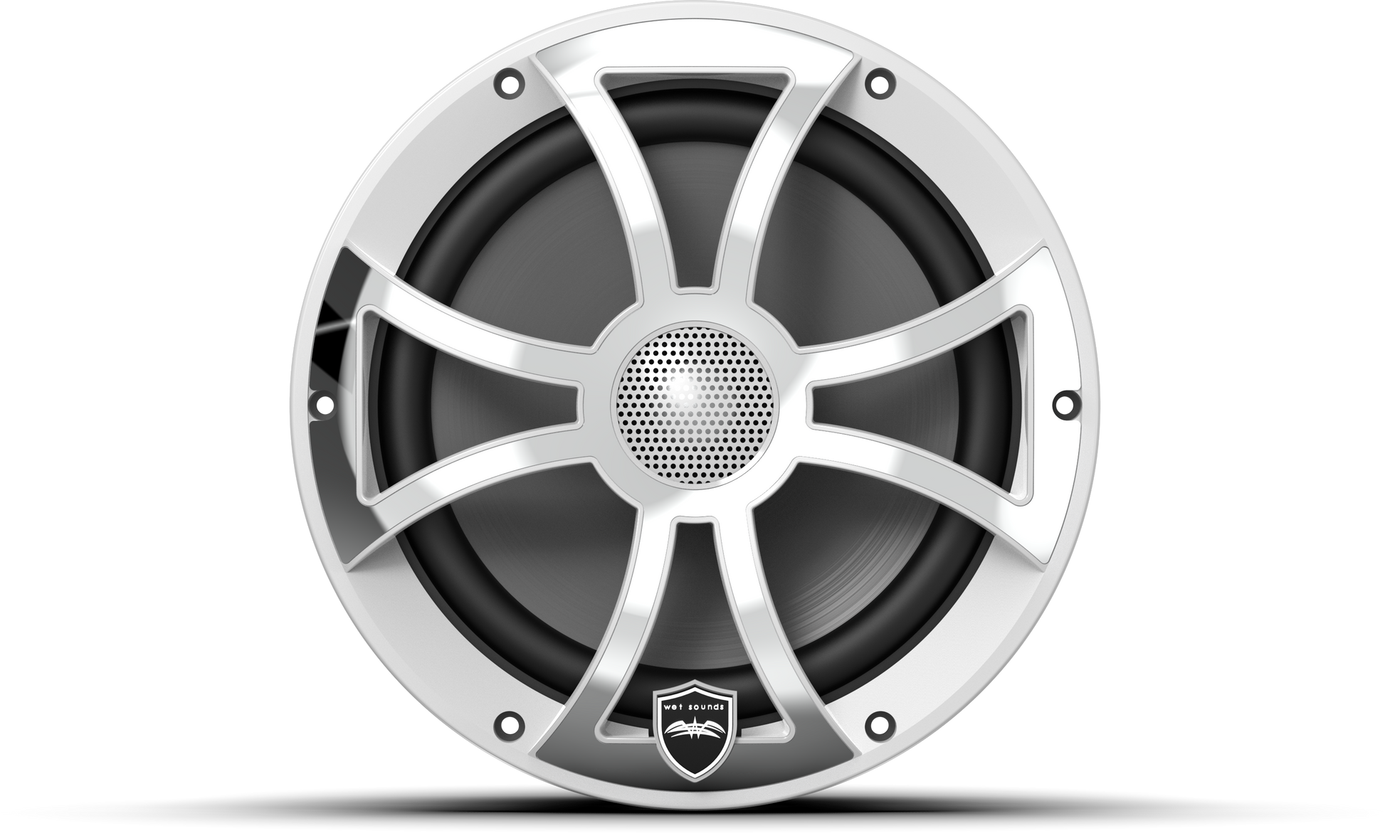REVO 8 XS-W-SS V3 | REVO Series 8-inch High-Output Component Style Coaxial Speakers w/ XS-White-Stainless Steel RGB Grilles