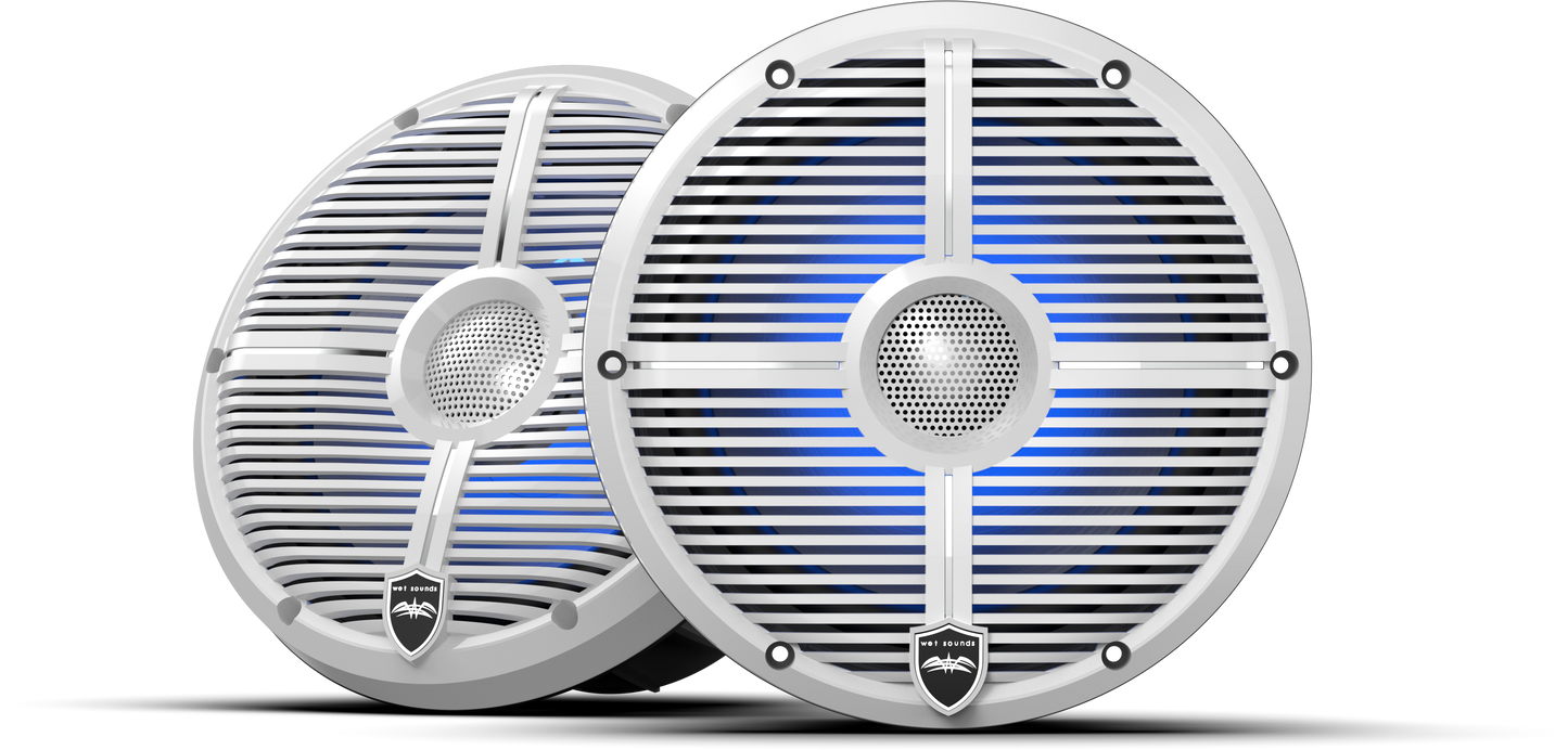 REVO 8 XW-W V3 | REVO Series 8-inch High-Output Component Style Coaxial Speakers w/ XW-White RGB Grilles