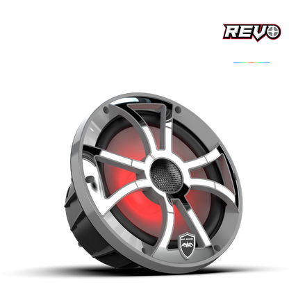 REVO 8-XSG-SS | REVO Series 8-inch High-Output Component Style Coaxial Speakers w/ XS-Gunmetal-Stainless Steel RGB Grilles