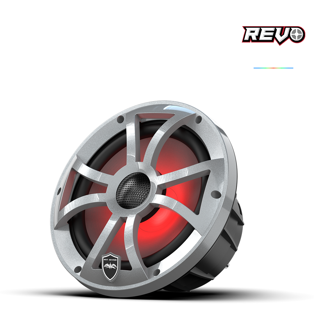 REVO 8-XSS | REVO Series 8-inch High-Output Component Style Coaxial Speakers w/ XS-Silver RGB Grilles