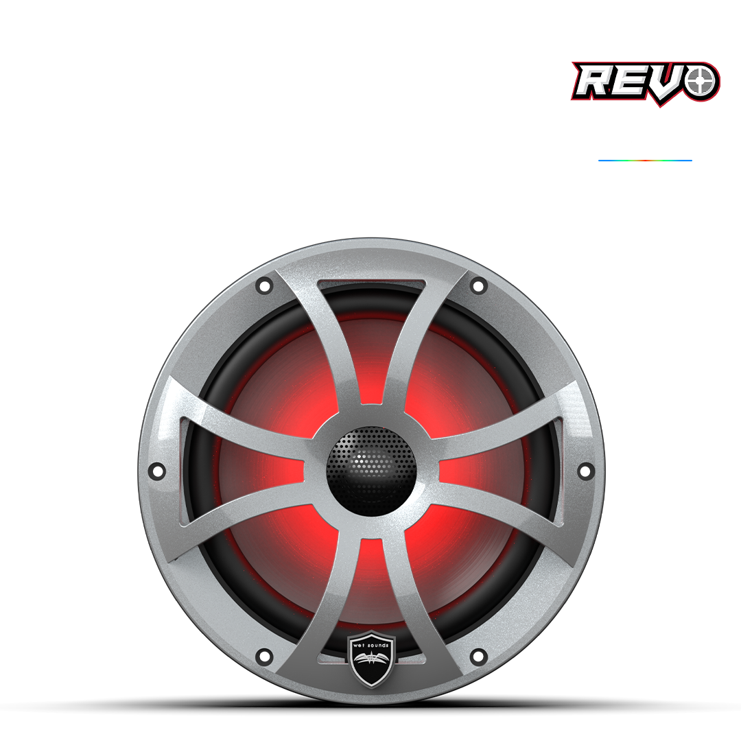 REVO 8-XSS | REVO Series 8-inch High-Output Component Style Coaxial Speakers w/ XS-Silver RGB Grilles