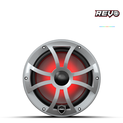 REVO 8-XSS | REVO Series 8-inch High-Output Component Style Coaxial Speakers w/ XS-Silver RGB Grilles