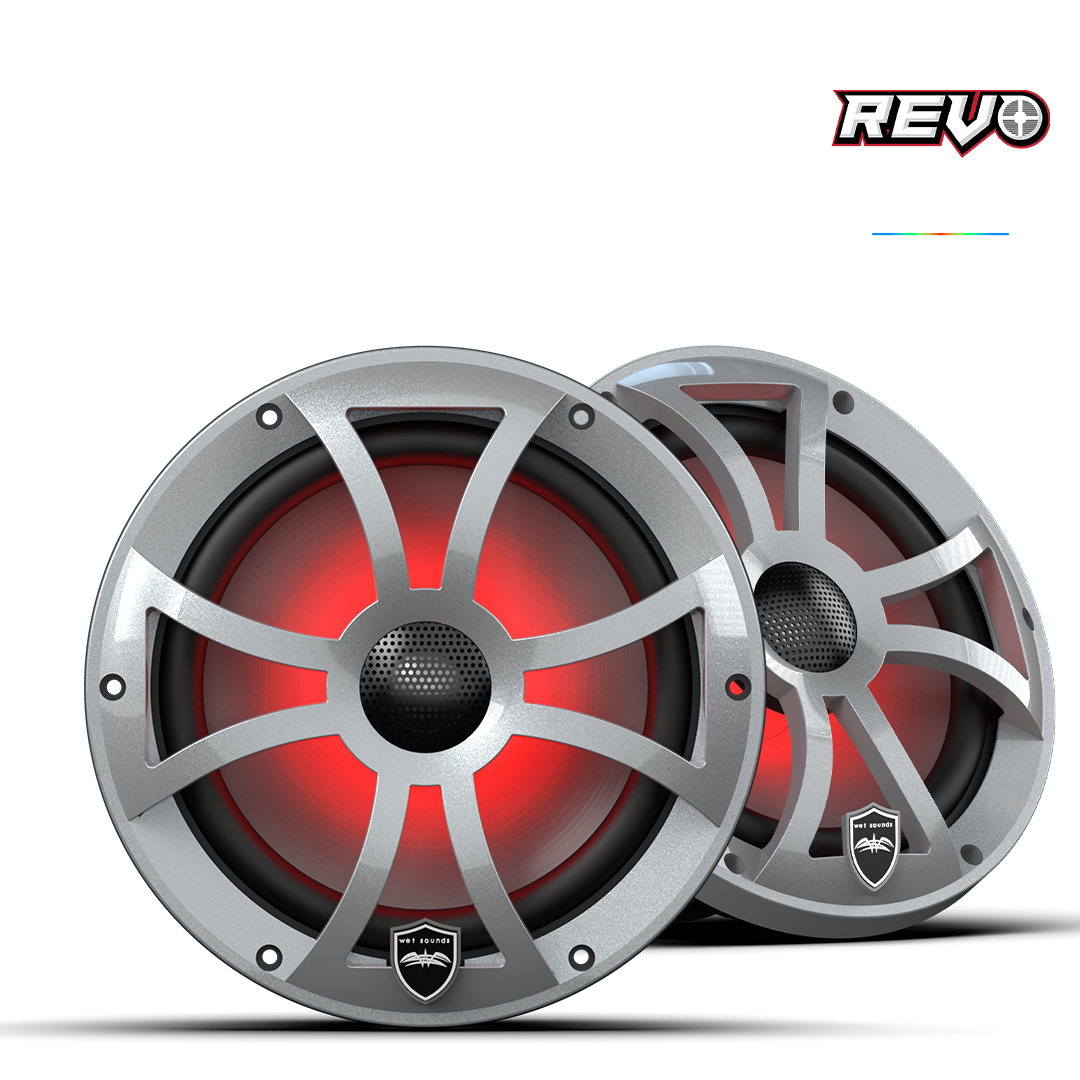 REVO 8-XSS | REVO Series 8-inch High-Output Component Style Coaxial Speakers w/ XS-Silver RGB Grilles