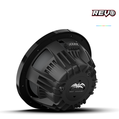 REVO CX-10 XS-B-SS S2 | REVO Series 10-inch High-Output Component Style Coaxial Speakers w/ XS-Black-Stainless Steel RGB Grilles