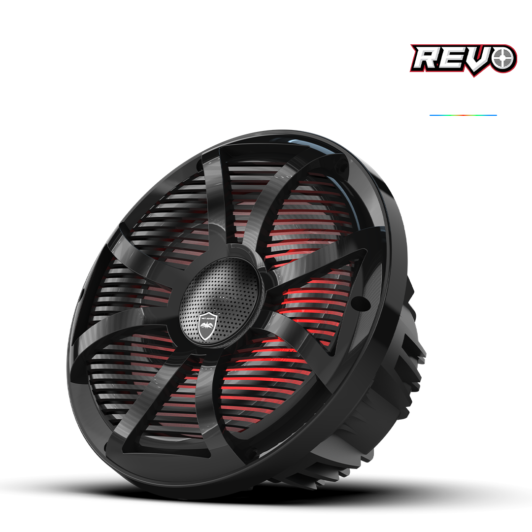 REVO CX-10 SW-B S2 | REVO Series 10-inch High-Output Component Style Coaxial Speakers w/ SW-Black RGB Grilles