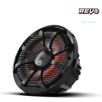 REVO CX-10 SW-B S2 | REVO Series 10-inch High-Output Component Style Coaxial Speakers w/ SW-Black RGB Grilles