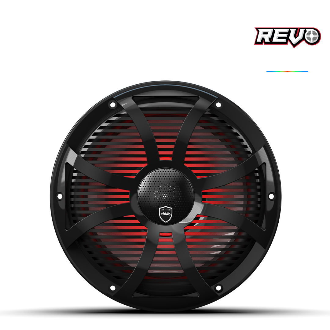 REVO CX-10 SW-B S2 | REVO Series 10-inch High-Output Component Style Coaxial Speakers w/ SW-Black RGB Grilles