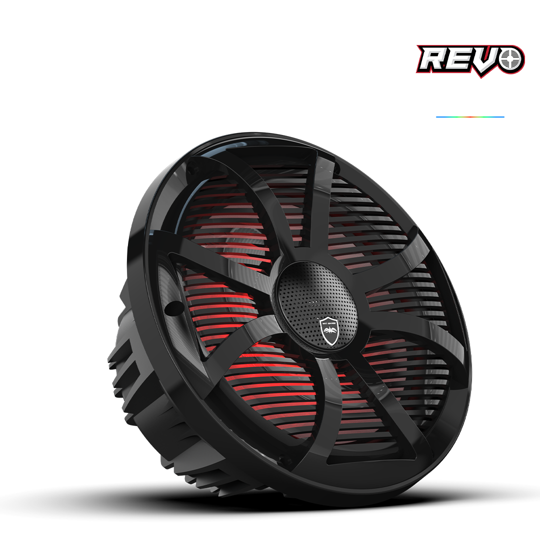 REVO CX-10 SW-B S2 | REVO Series 10-inch High-Output Component Style Coaxial Speakers w/ SW-Black RGB Grilles