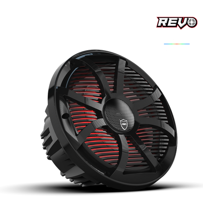 REVO CX-10 SW-B S2 | REVO Series 10-inch High-Output Component Style Coaxial Speakers w/ SW-Black RGB Grilles