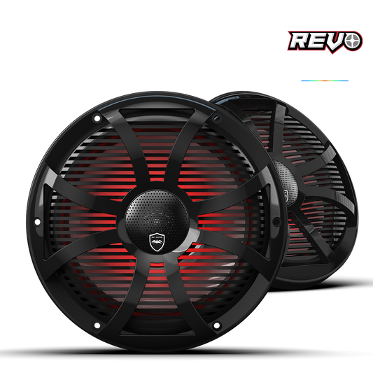 REVO CX-10 SW-B S2 | REVO Series 10-inch High-Output Component Style Coaxial Speakers w/ SW-Black RGB Grilles