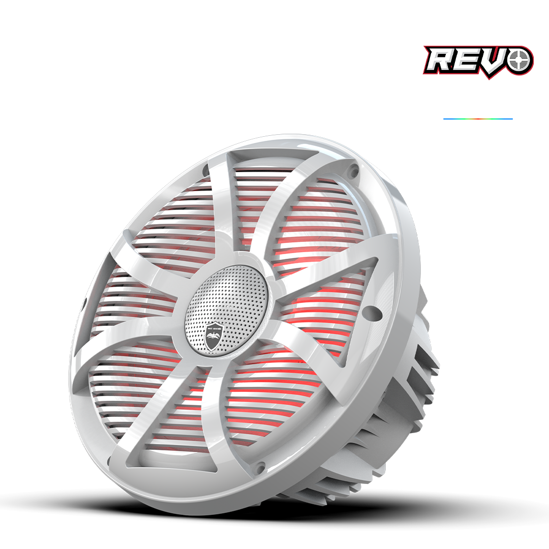 REVO CX-10 SW-W S2 | REVO Series 10-inch High-Output Component Style Coaxial Speakers w/ SW-White RGB Grilles