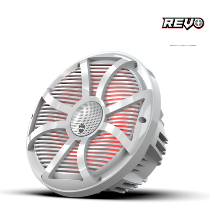 REVO CX-10 SW-W S2 | REVO Series 10-inch High-Output Component Style Coaxial Speakers w/ SW-White RGB Grilles