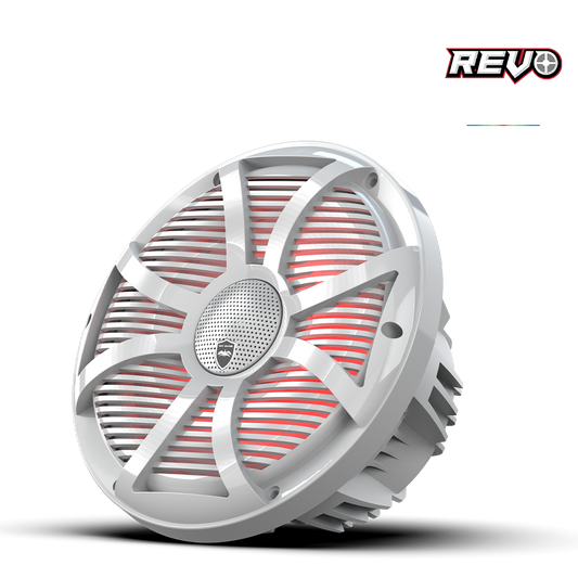 REVO CX-10 SW-W S2 | REVO Series 10-inch High-Output Component Style Coaxial Speakers w/ SW-White RGB Grilles