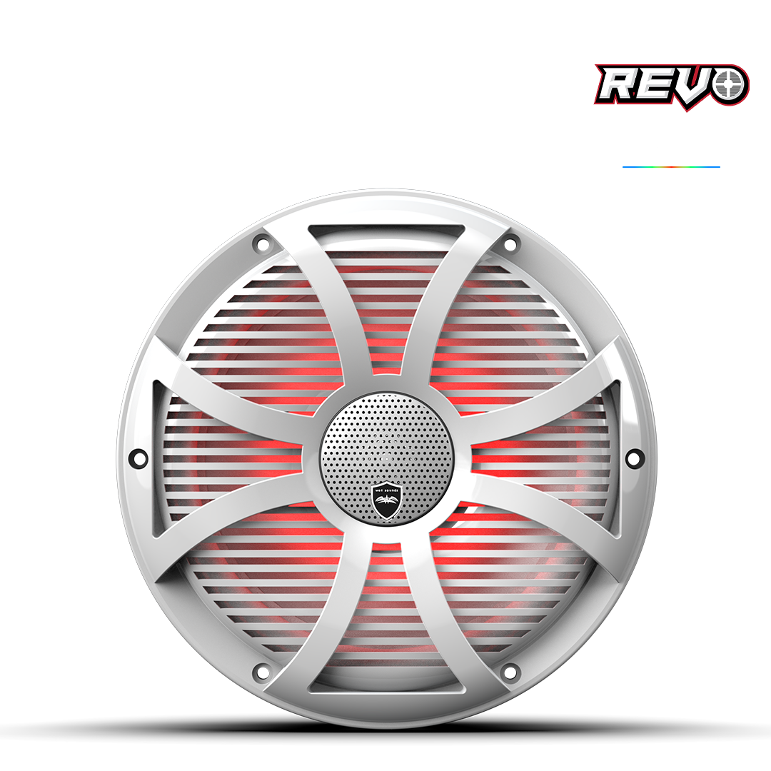 REVO CX-10 SW-W S2 | REVO Series 10-inch High-Output Component Style Coaxial Speakers w/ SW-White RGB Grilles