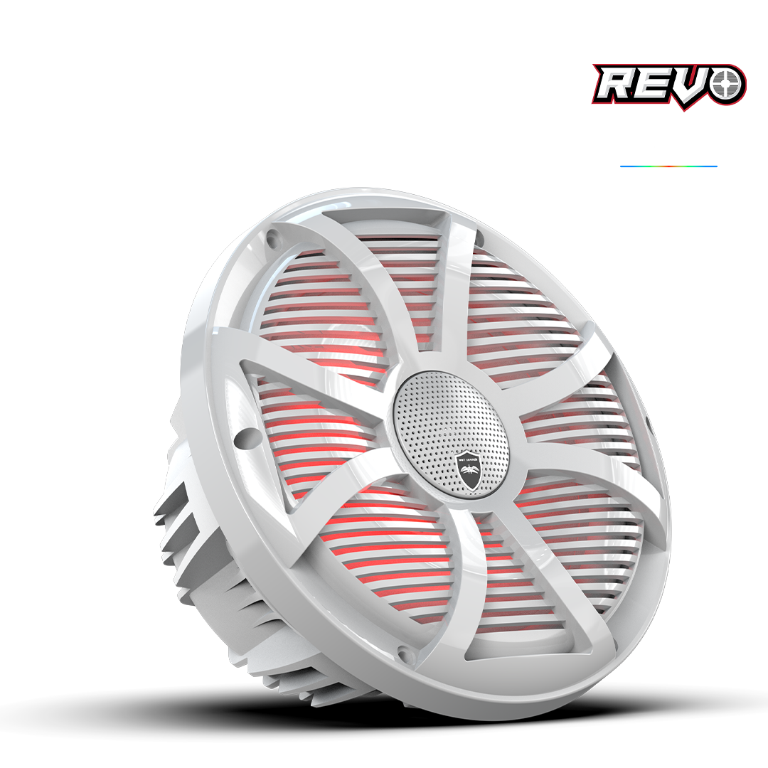 REVO CX-10 SW-W S2 | REVO Series 10-inch High-Output Component Style Coaxial Speakers w/ SW-White RGB Grilles