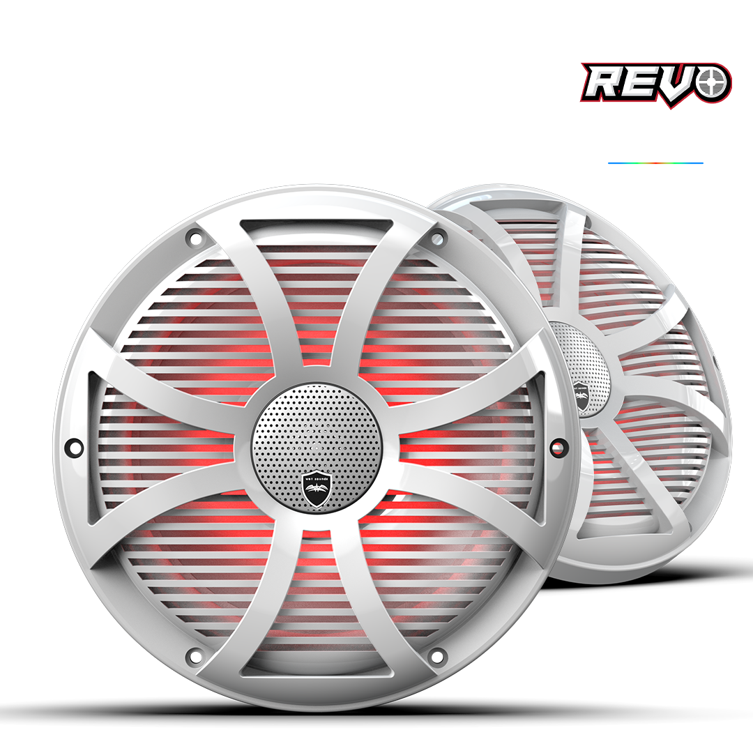 REVO CX-10 SW-W S2 | REVO Series 10-inch High-Output Component Style Coaxial Speakers w/ SW-White RGB Grilles