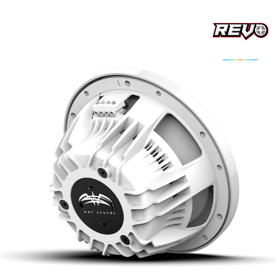 REVO CX-10 XS-W-SS S2 | REVO Series 10-inch High-Output Component Style Coaxial Speakers w/ XS-White-Stainless Steel RGB Grilles