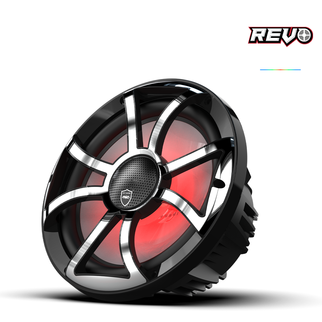 REVO CX-10 XS-B-SS S2 | REVO Series 10-inch High-Output Component Style Coaxial Speakers w/ XS-Black-Stainless Steel RGB Grilles