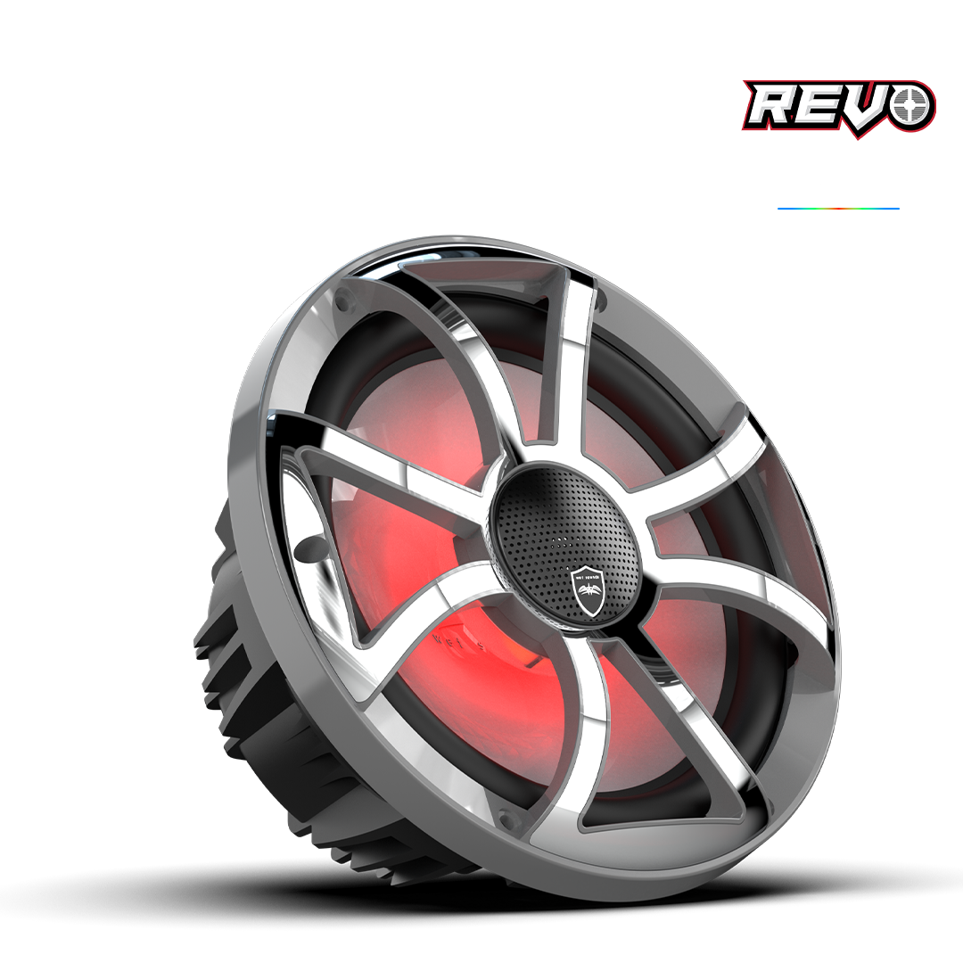 REVO CX-10 XS-G-SS S2 | REVO Series 10-inch High-Output Component Style Coaxial Speakers w/ XS-Gunmetal-Stainless Steel RGB Grilles