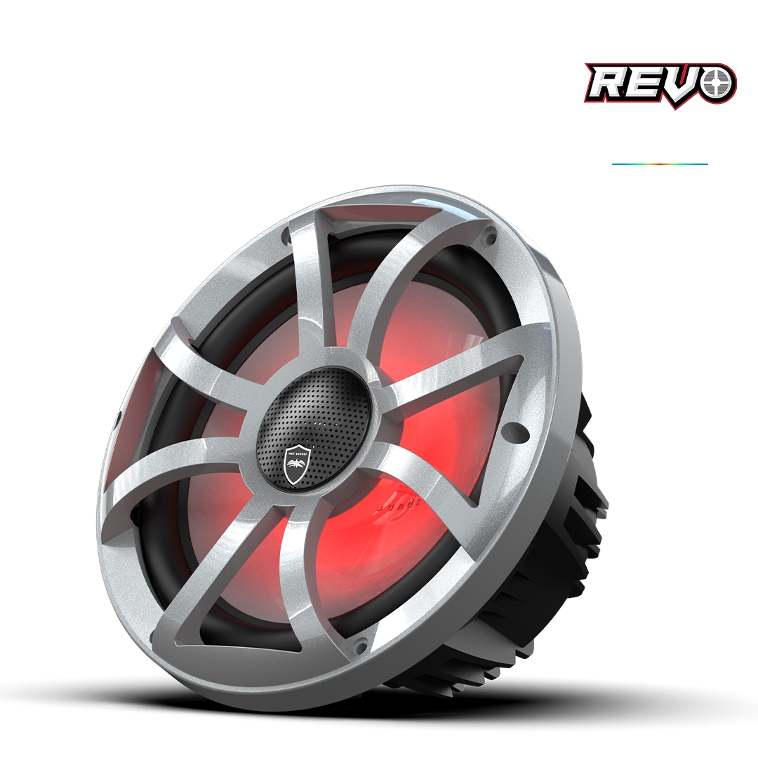 REVO CX-10 XS-S S2 | REVO Series 10-inch High-Output Component Style Coaxial Speakers w/ XS-Silver RGB Grilles
