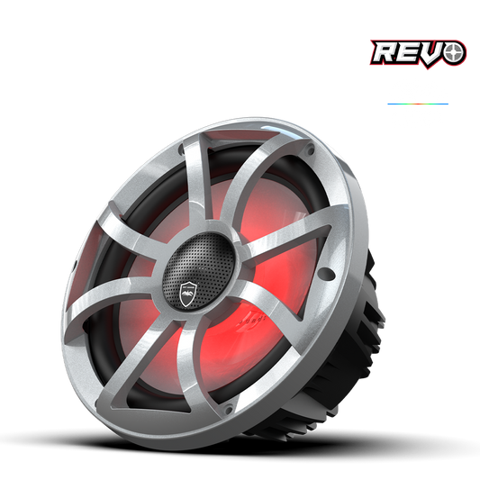 REVO CX-10 XS-S S2 | REVO Series 10-inch High-Output Component Style Coaxial Speakers w/ XS-Silver RGB Grilles