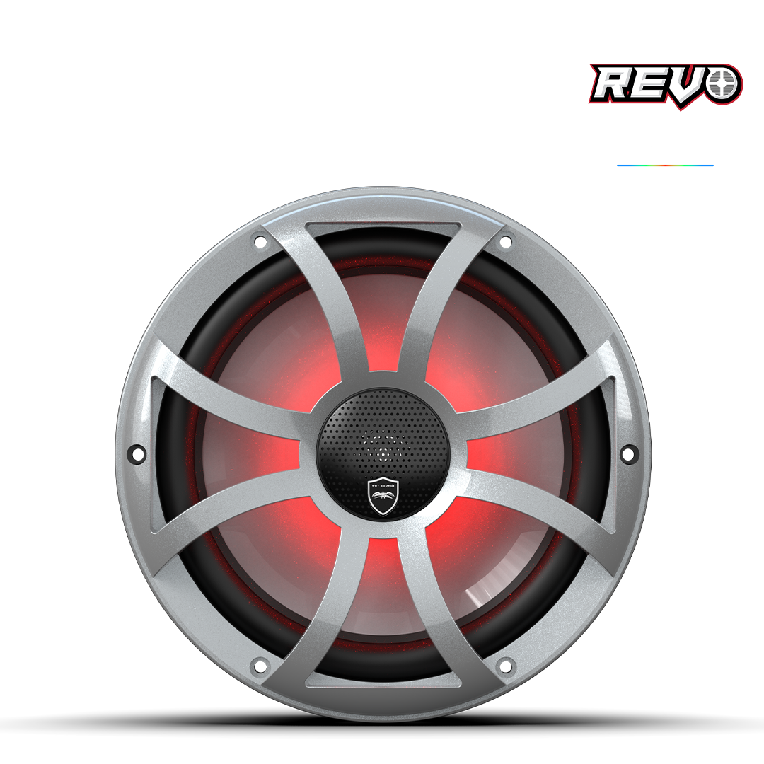 REVO CX-10 XS-S S2 | REVO Series 10-inch High-Output Component Style Coaxial Speakers w/ XS-Silver RGB Grilles