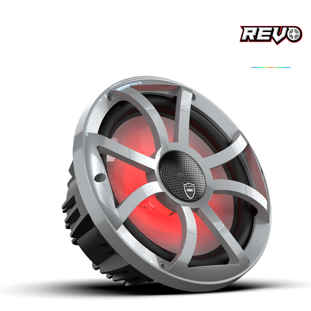 REVO CX-10 XS-S S2 | REVO Series 10-inch High-Output Component Style Coaxial Speakers w/ XS-Silver RGB Grilles