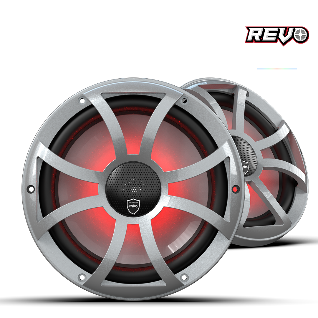 REVO CX-10 XS-S S2 | REVO Series 10-inch High-Output Component Style Coaxial Speakers w/ XS-Silver RGB Grilles
