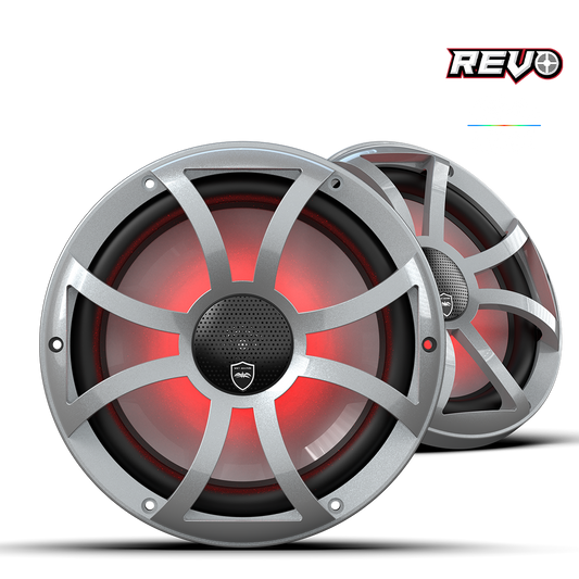 REVO CX-10 XS-S S2 | REVO Series 10-inch High-Output Component Style Coaxial Speakers w/ XS-Silver RGB Grilles
